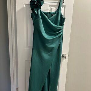 Chic One Shoulder Green Dress